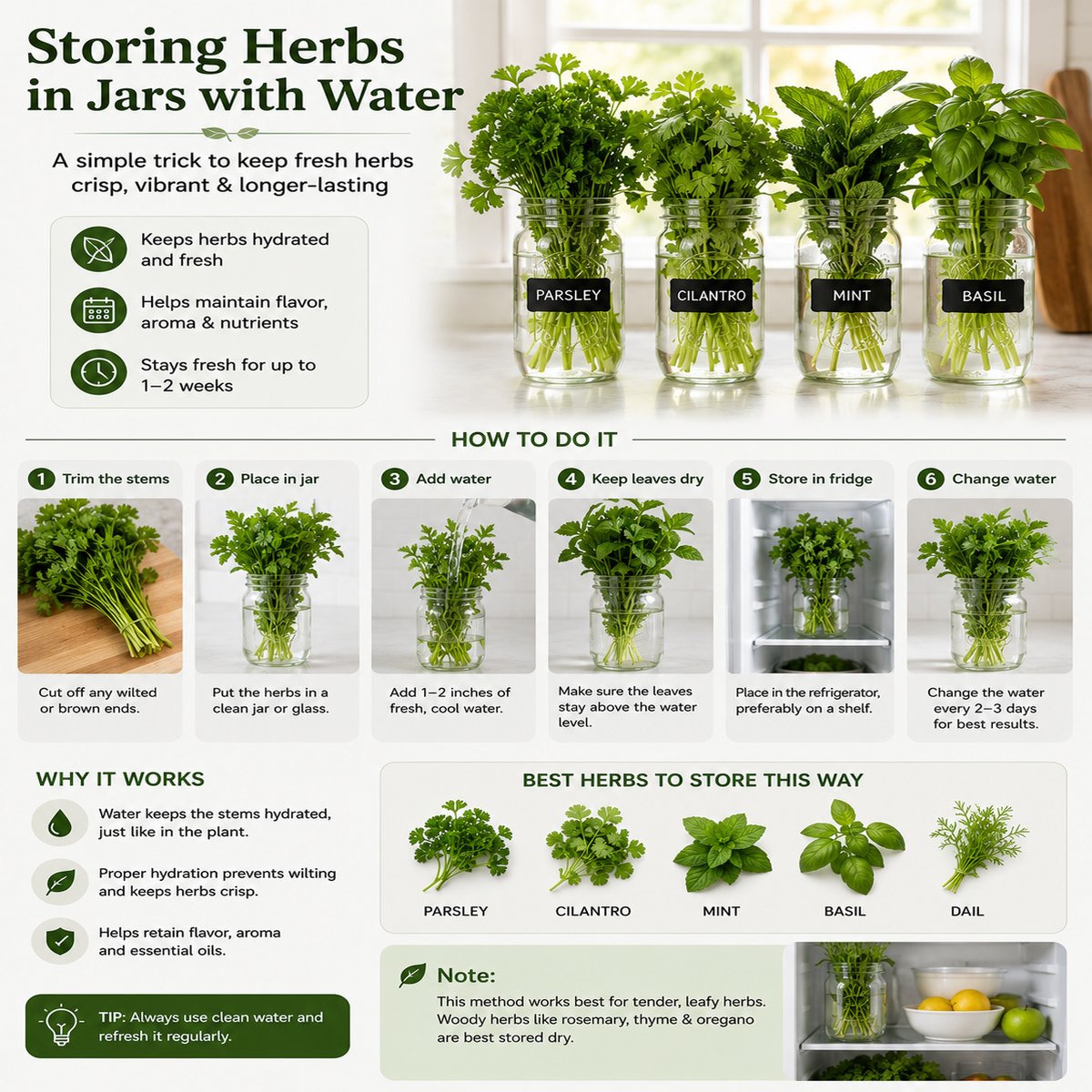 storing-fresh-herbs-in-jars-with-water