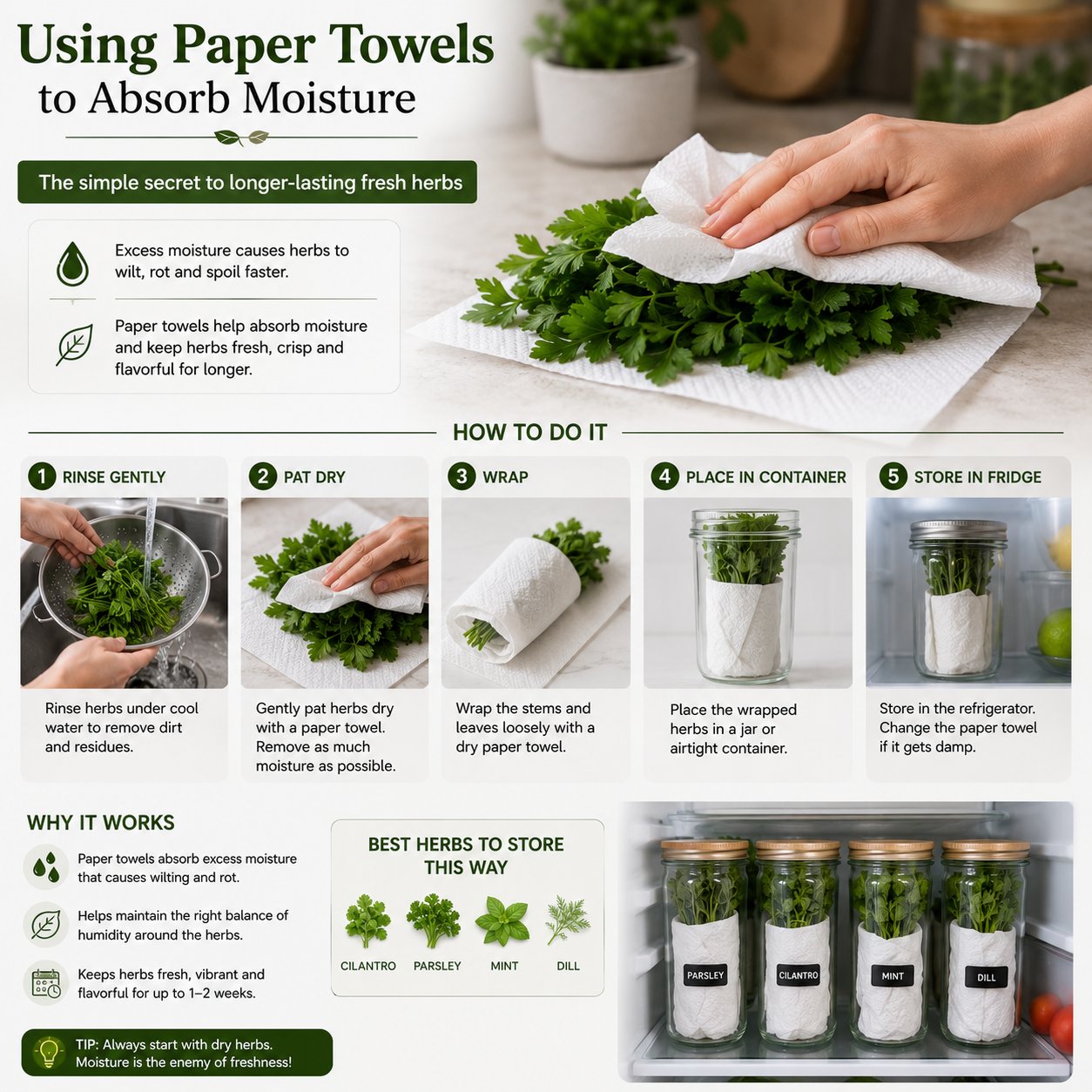 image-showing-the-hand-of-a-lady-using-paper-towels-to-absorb-moisture-of-fresh-herbs